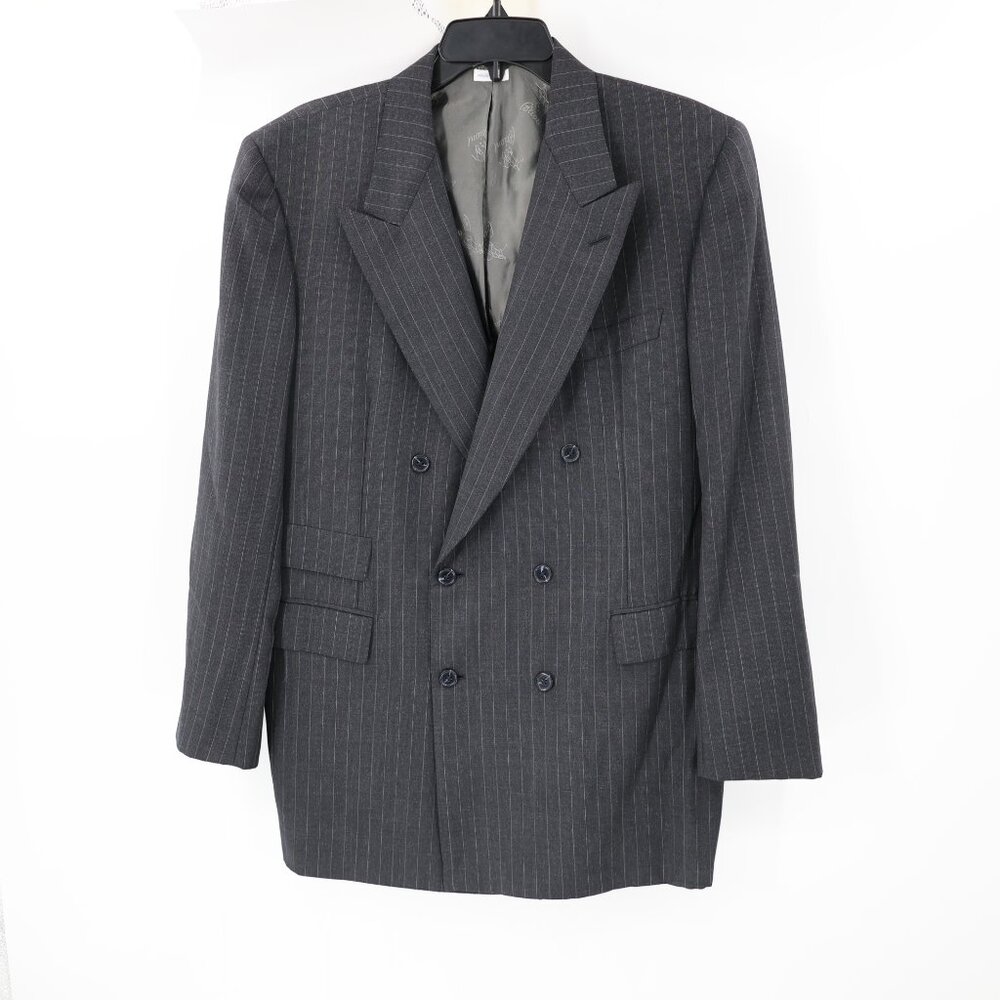 Vintage Brioni sport coat Mens 42R Double breasted peak lapel wool Pinstripe